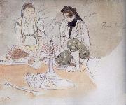 Eugene Delacroix, Two Arab women seated